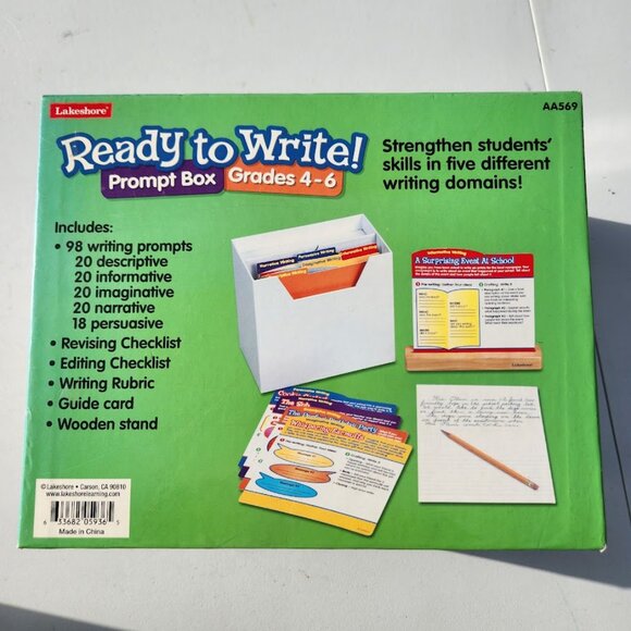 Lakeshore Ready to Write! Prompt Box Grade 4-6 AA569 Writing Prompts School Supp - Picture 7 of 14